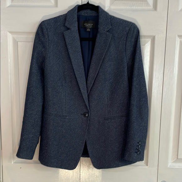 Ann Taylor Classic Navy and White Tweed Jacket - Picture 1 of 8